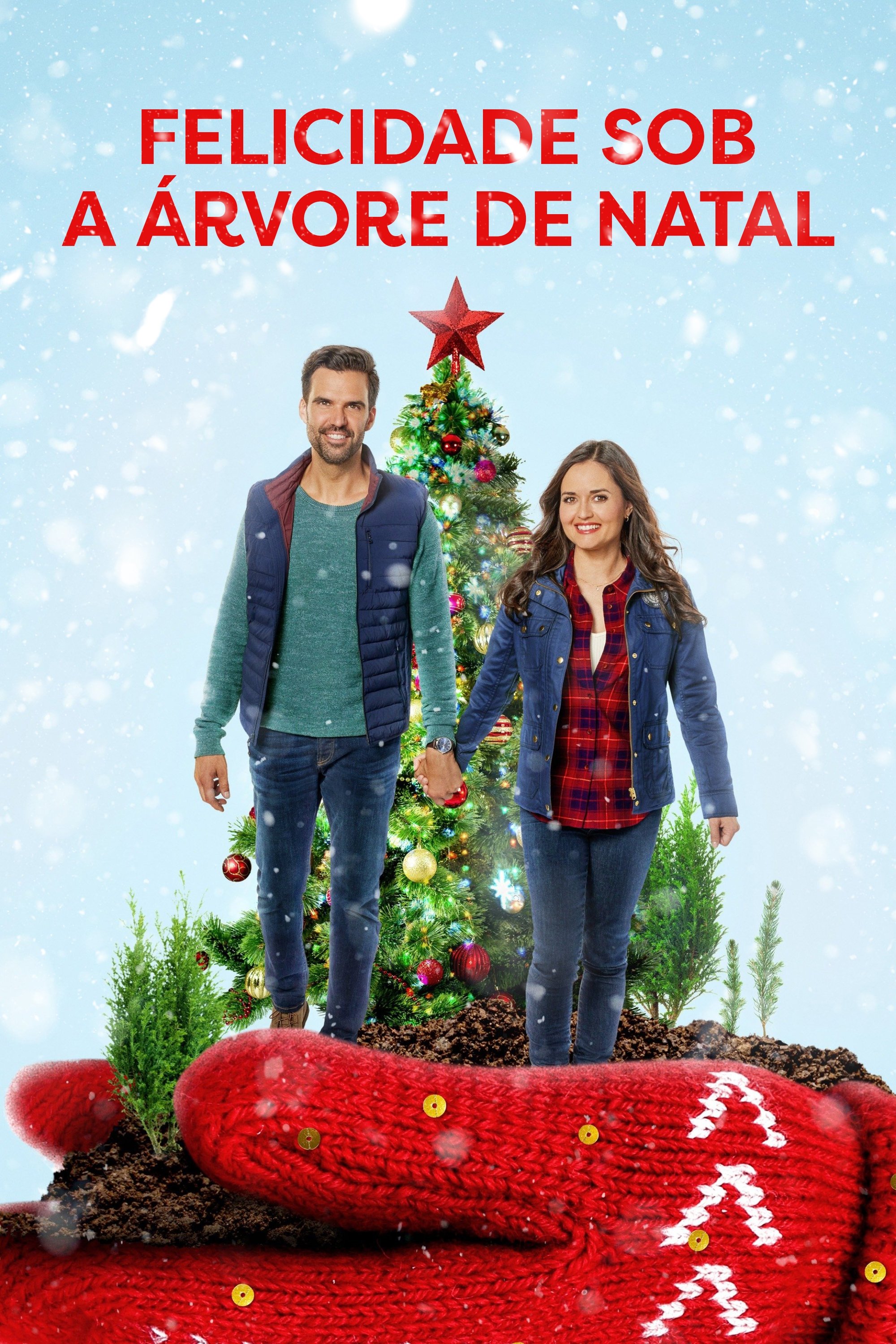Poster de Felicidade sob a Árvore de Natal