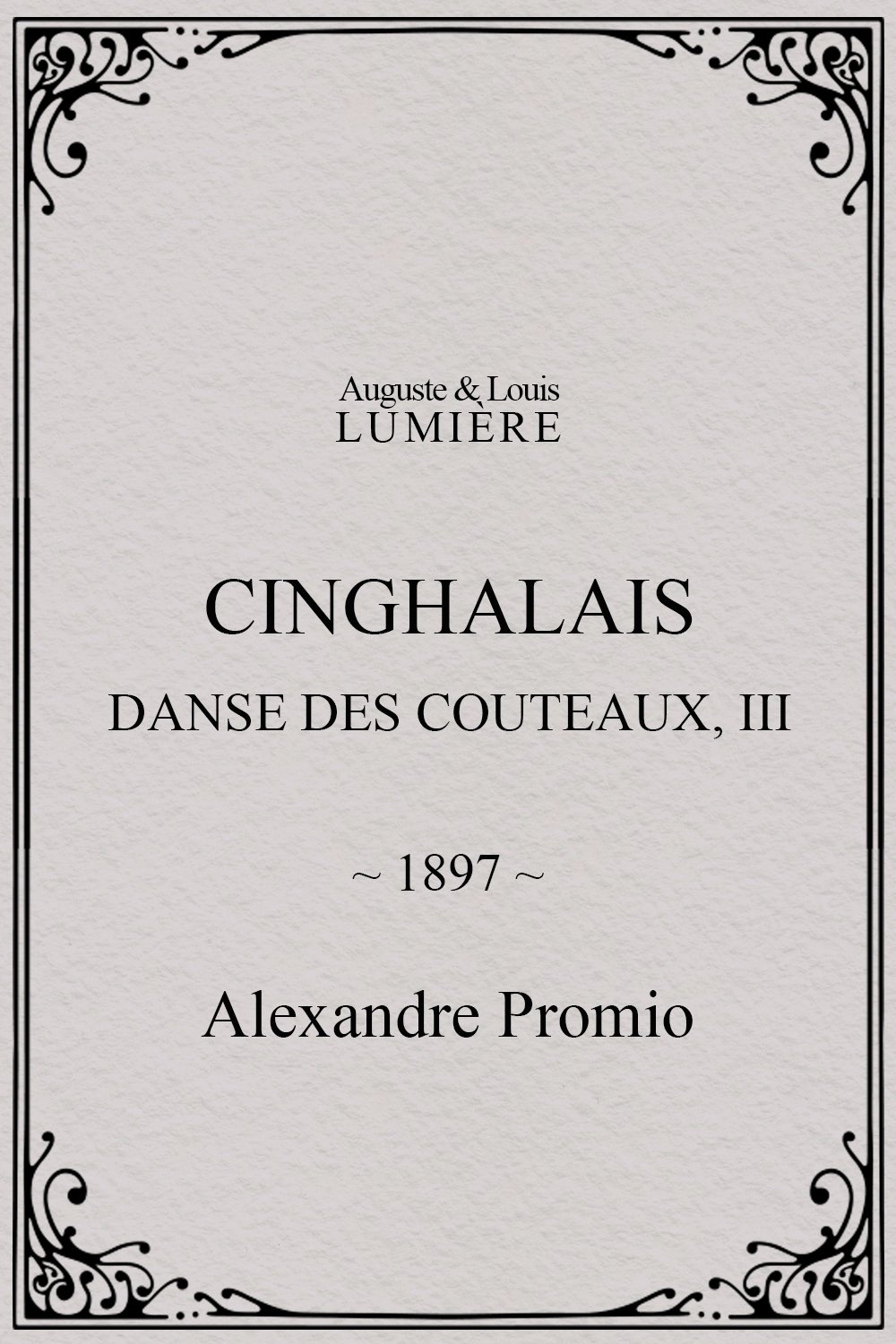 Cinghalais : danse des couteaux, III