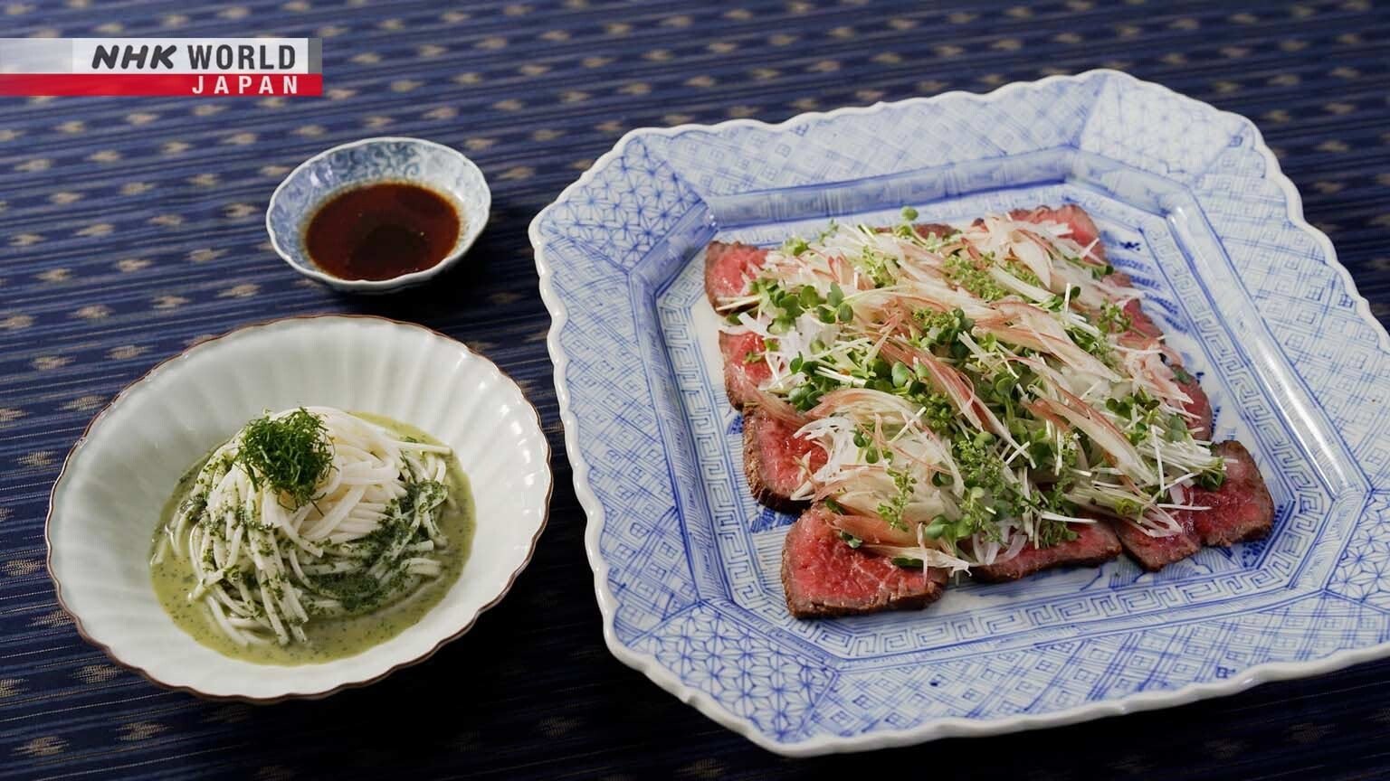 Rika's Tokyo Cuisine: Beef Tataki, Udon with Shiso Sauce