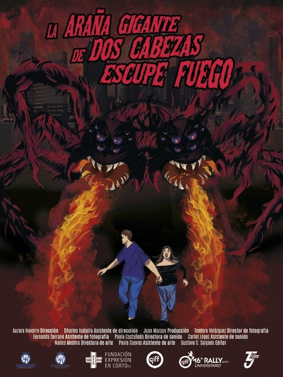 Poster de La Araña Gigante de Dos Cabezas Escupe Fuego