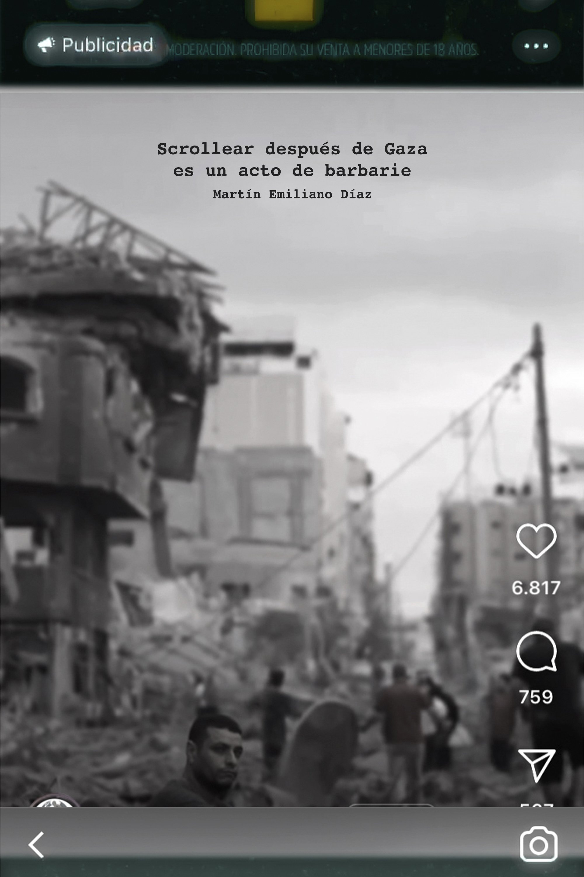 Poster de Scrollear después de gaza es un acto de barbarie