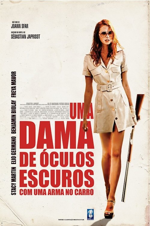 Poster de Uma Dama de Óculos Escuros Com uma Arma no Carro