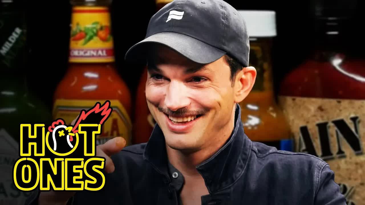 Ashton Kutcher Gets an Endorphin Rush While Eating Spicy Wings