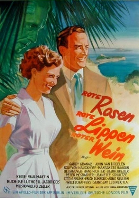 Poster de Rote Rosen, rote Lippen, roter Wein