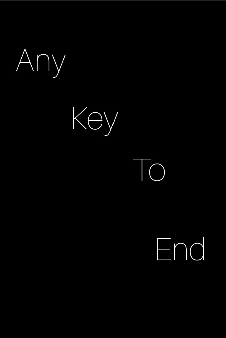 Poster de any key to end.