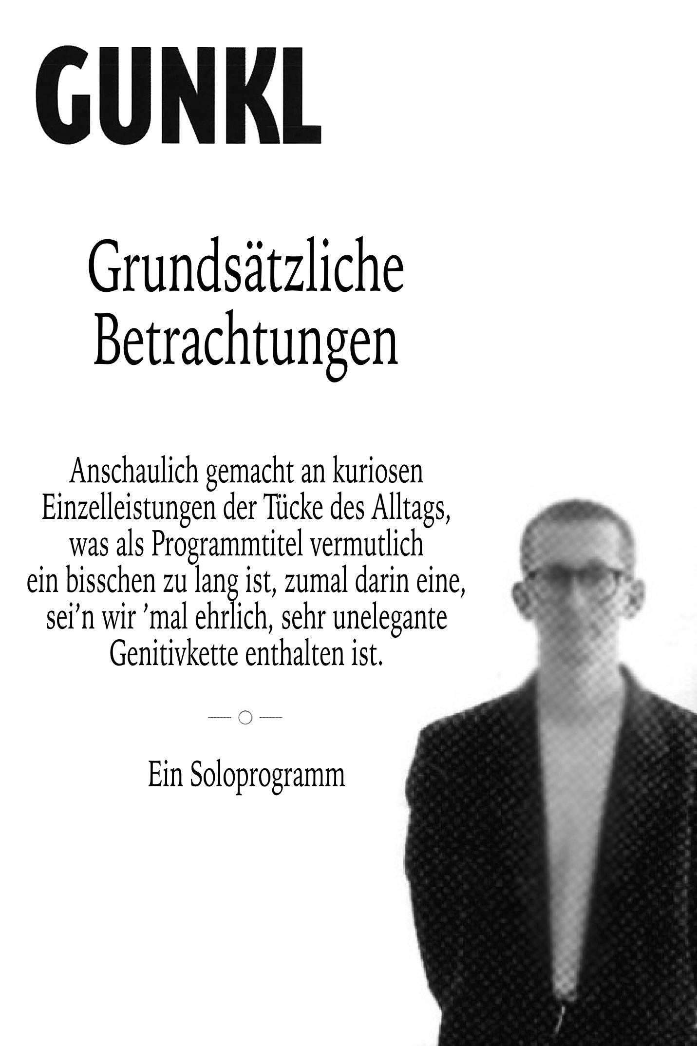 Affiche du film Gunkl: Grundsätzliche Betrachtungen