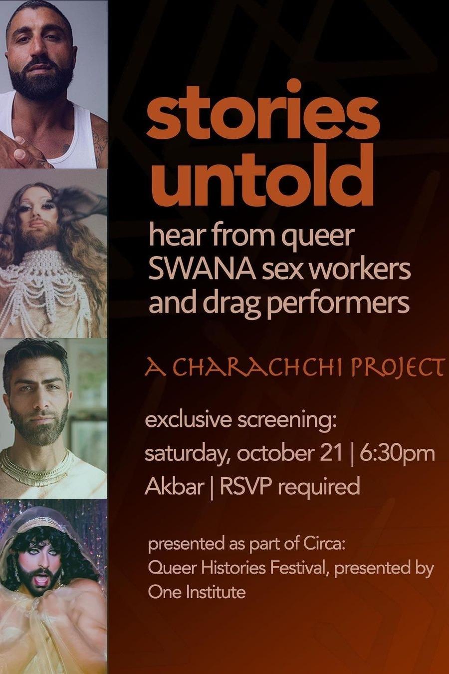 Poster de Stories Untold: Meet Queer SWANA Sex Workers and Drag Performers