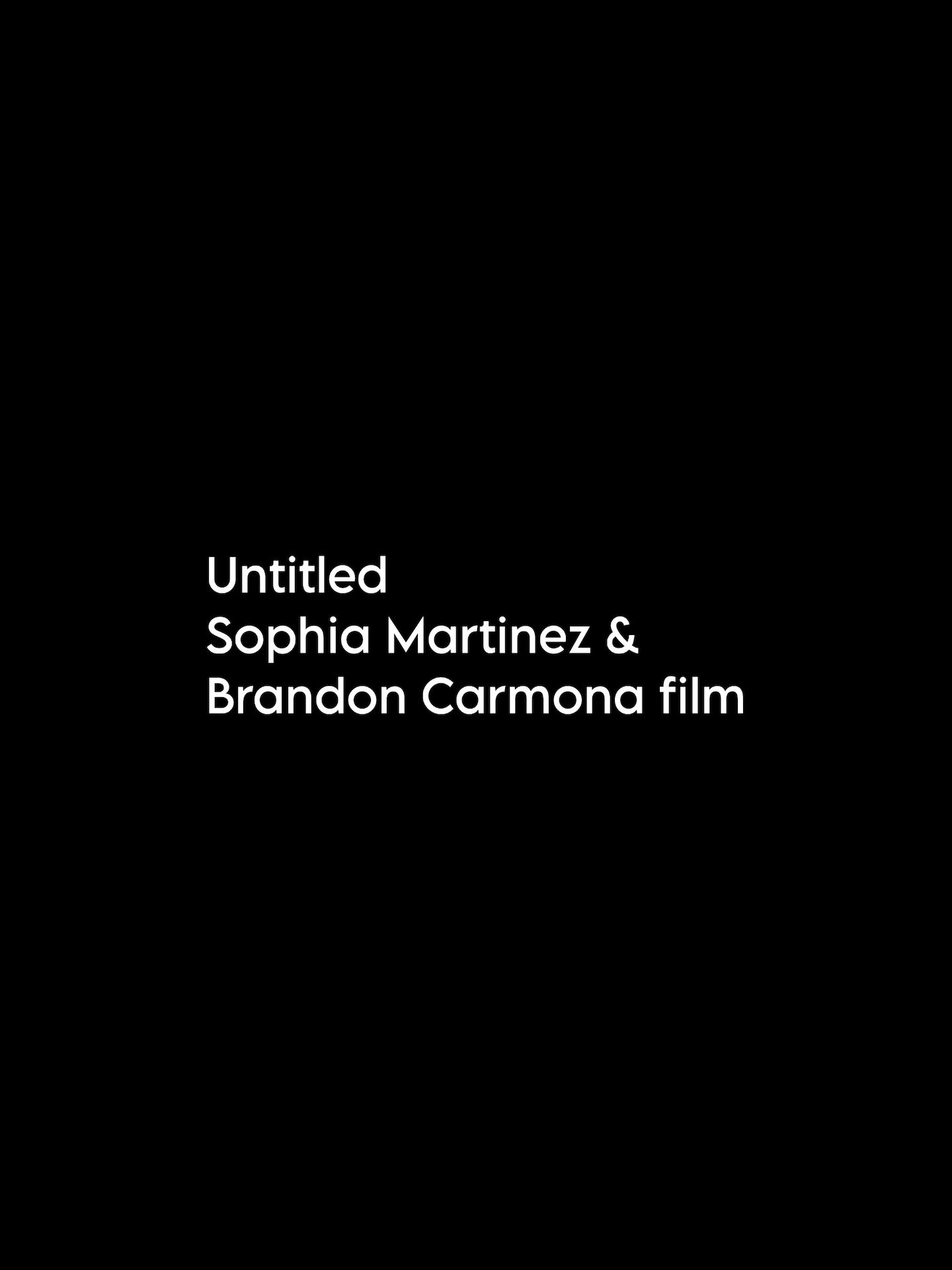 Poster de Untitled Sophia Martinez & Brandon Carmona Film