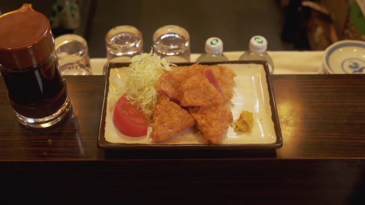 The taste of thick-sliced ​​ham cutlet