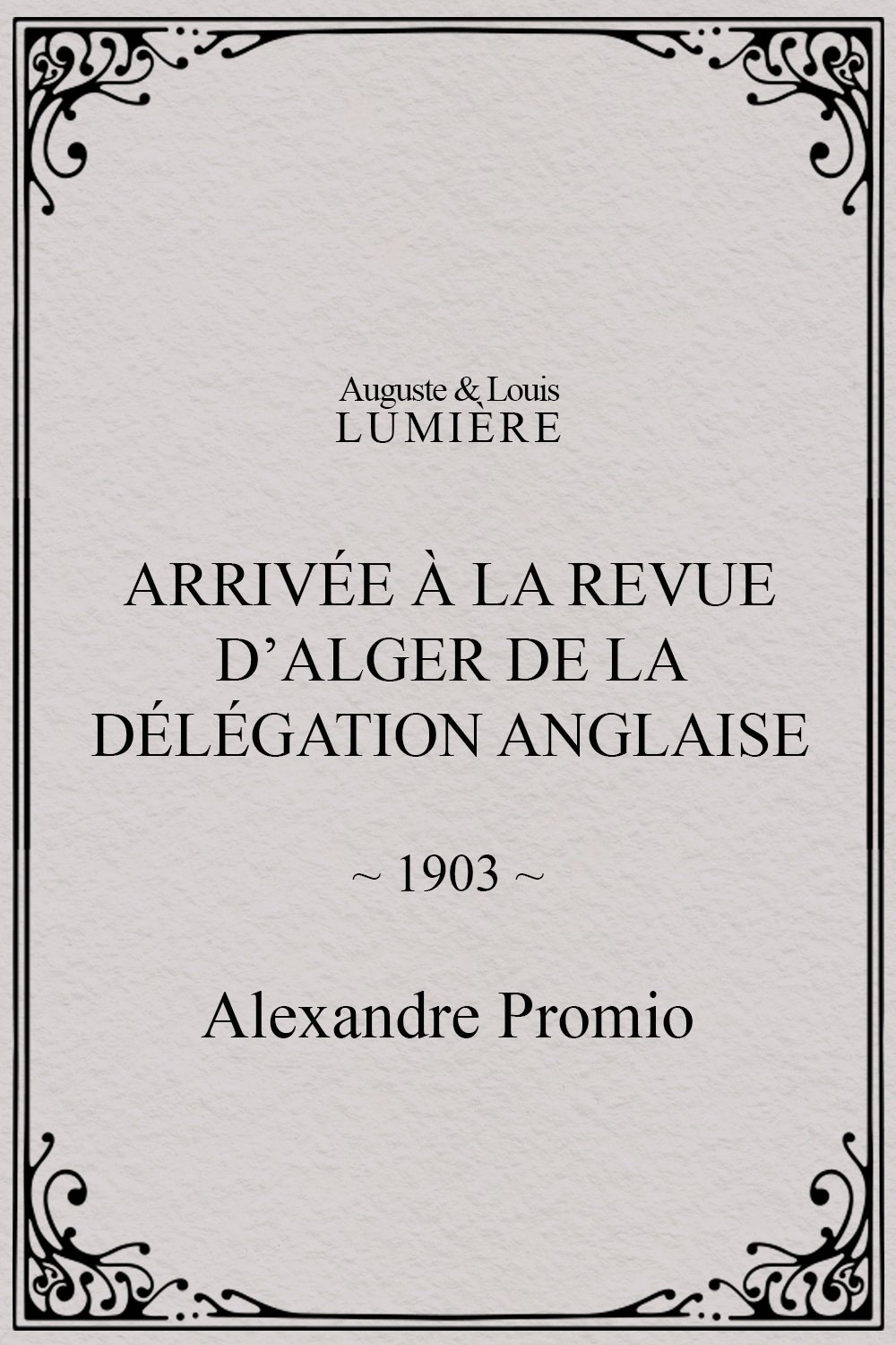Poster de Arrivée à la revue d’Alger de la délégation anglaise