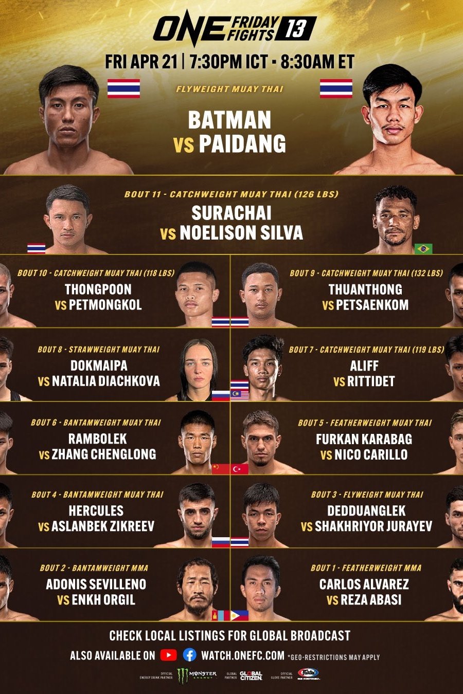 Poster de ONE Friday Fights 13: Batman vs. Paidang