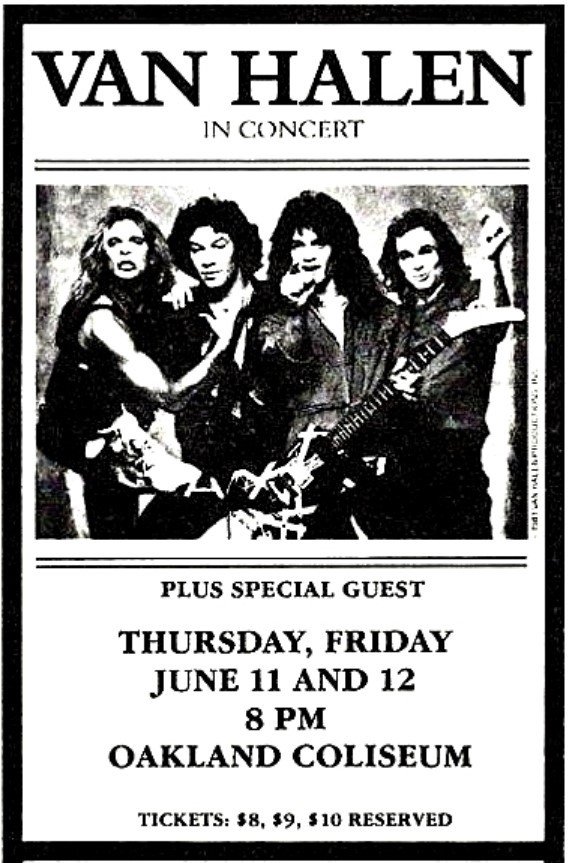 Poster de Van Halen: Oakland, CA @ Oakland Arena 1981