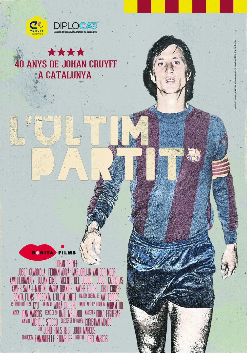 Poster de L’últim partit. 40 anys de Johan Cruyff a Catalunya