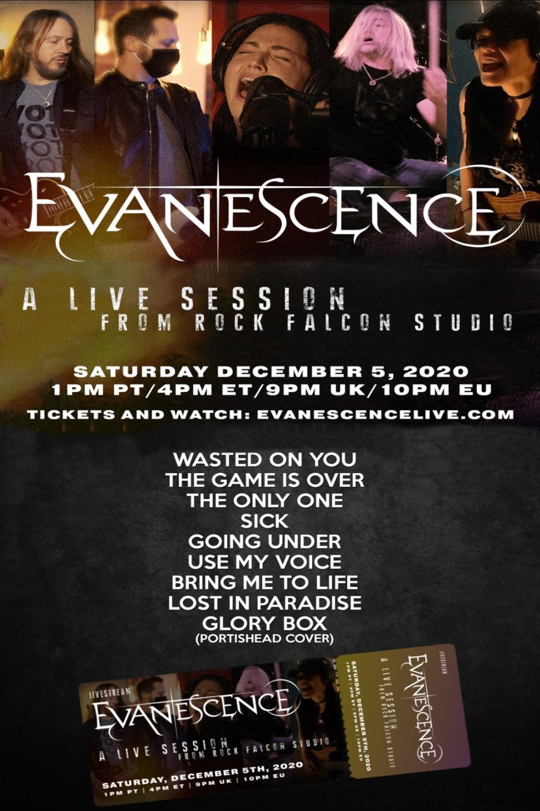 Poster de Evanescence - A Live Session From Rock Falcon Studio