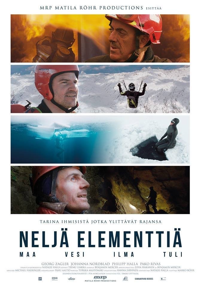 Poster de Neljä elementtiä - maa, vesi, ilma, tuli