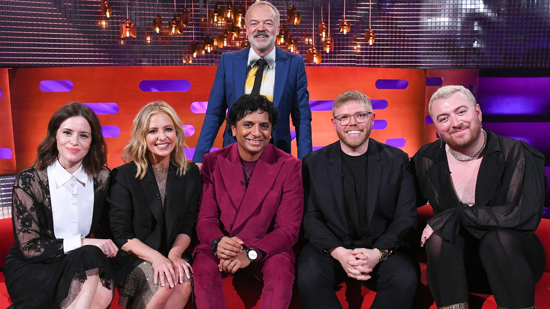 Claire Foy, Sarah Michelle Gellar, M. Night Shyamalan, Rob Beckett and Sam Smith