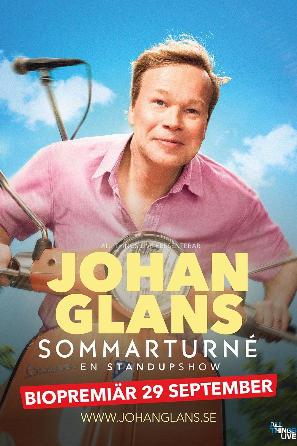 Poster de Johan Glans sommarturné - en standupshow