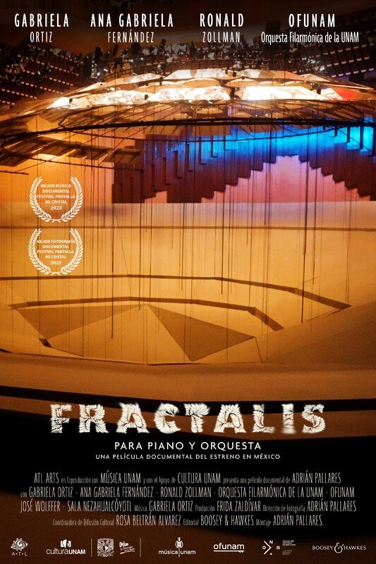 Poster de Fractalis, obra para piano y orquesta de Gabriela Ortiz