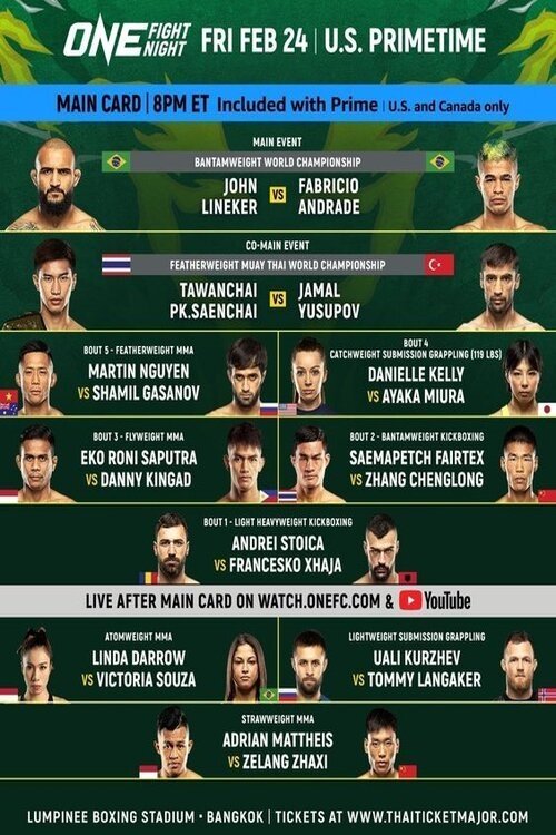 Poster de ONE Fight Night 7: Lineker vs. Andrade II