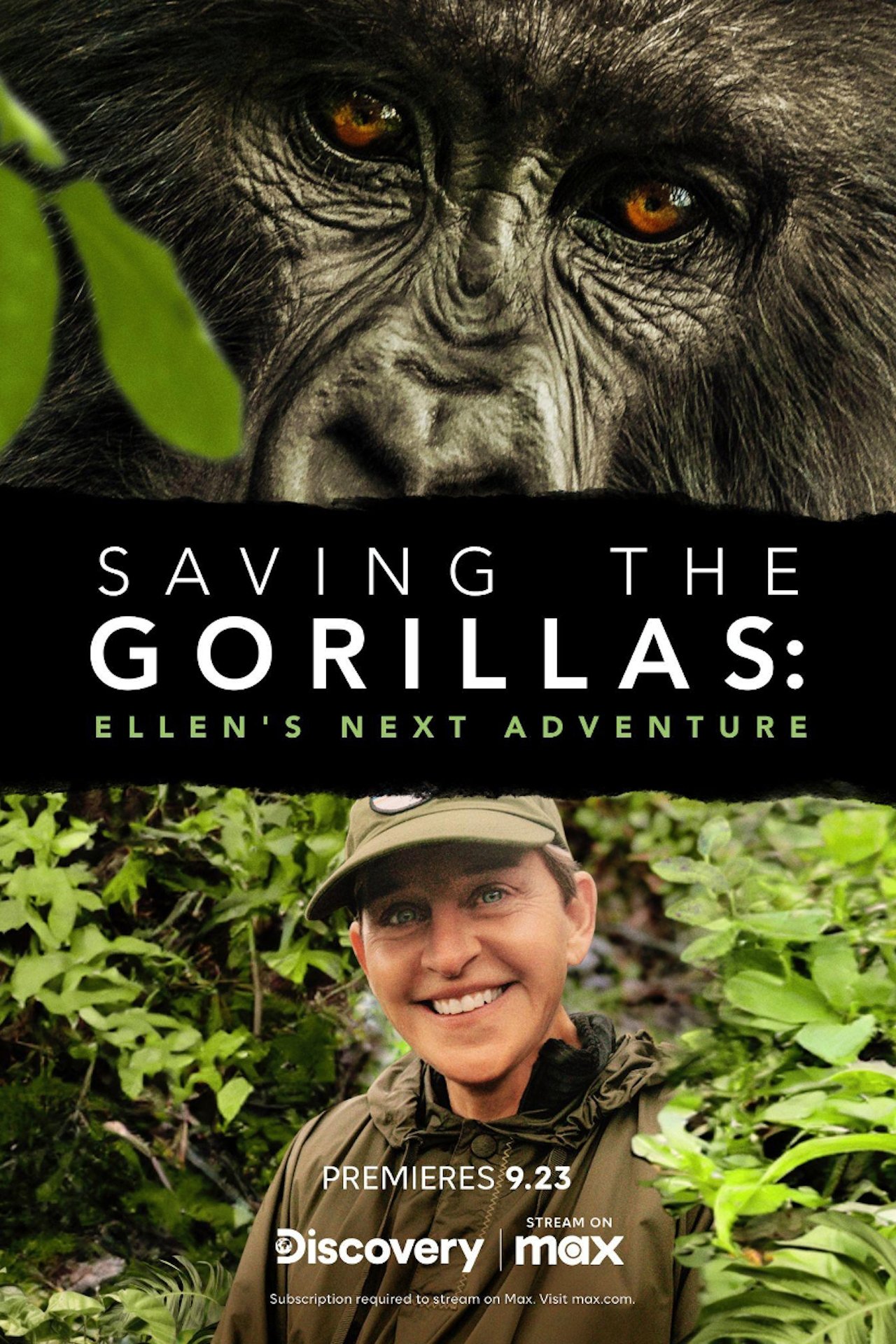 Poster de Ellen DeGeneres Salvando os Gorillas