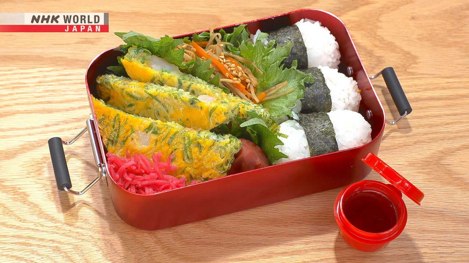Tamagoyaki Five-color Bento & Scallion Pancake Bento (Negiyaki)
