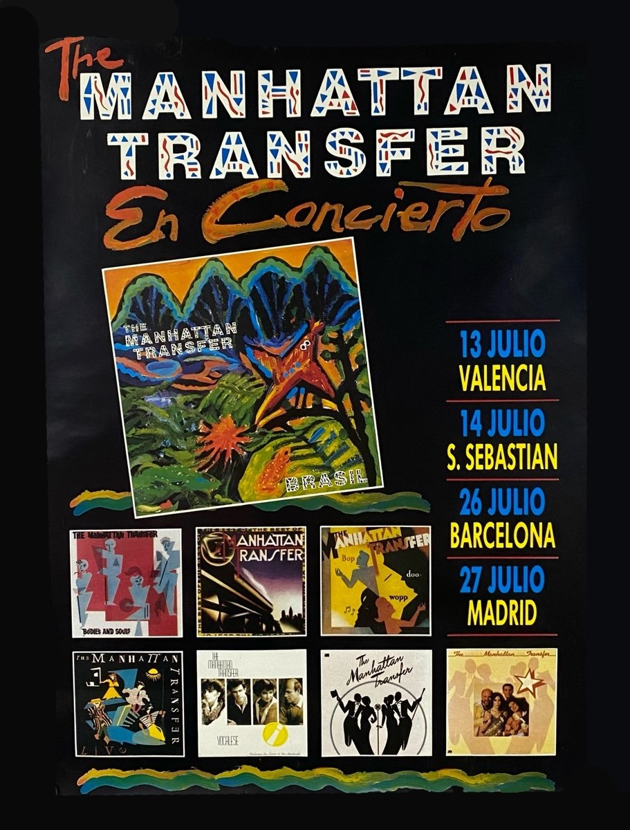 Poster de The Manhattan Transfer · Velòdrom d'Horta (Barcelona, 1989)