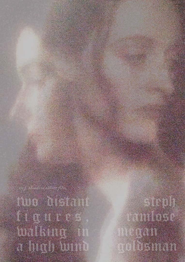 Poster de Two Distant Figures, Walking in a High Wind