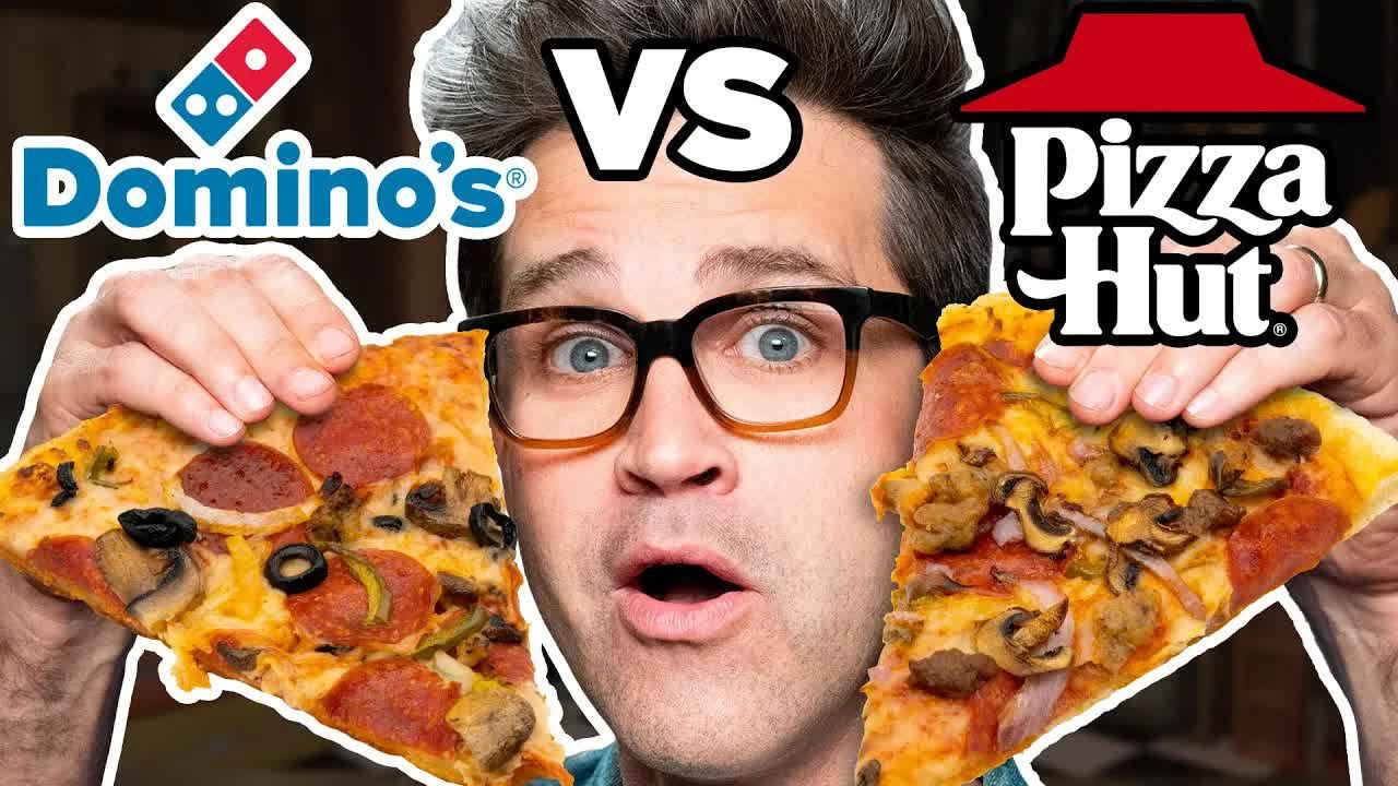 Dominos vs. Pizza Hut Taste Test | FOOD FEUDS