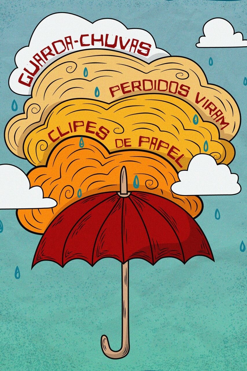 Poster de Guarda-Chuvas Perdidos Viram Clipes de Papel