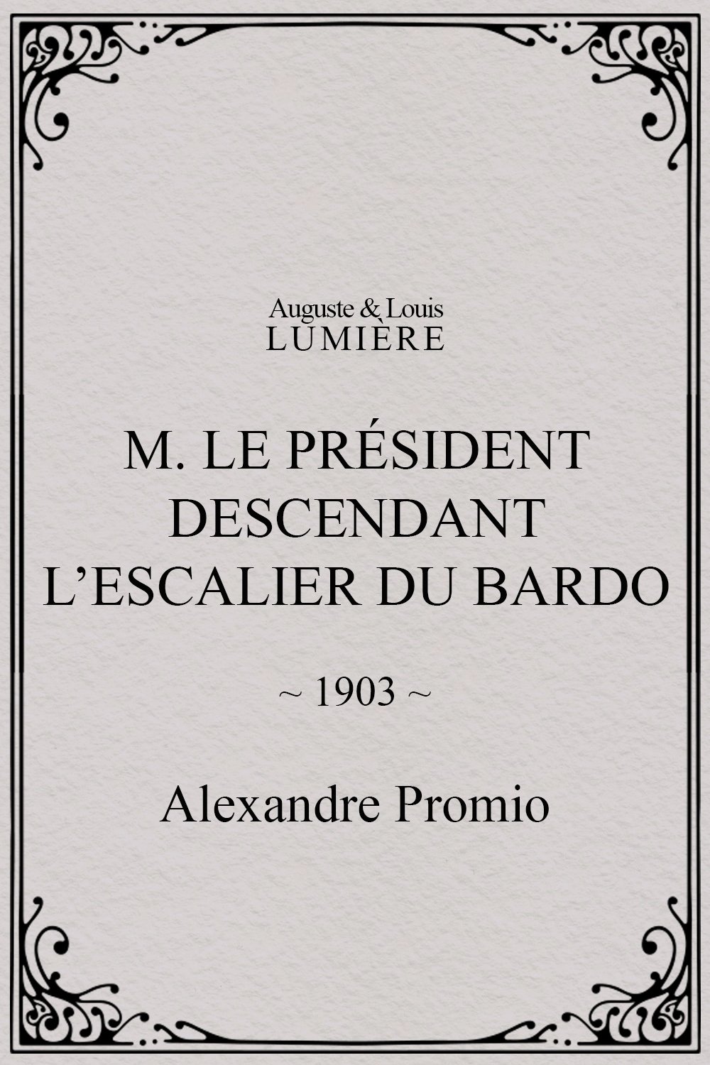 M. le président descendant l’escalier du Bardo