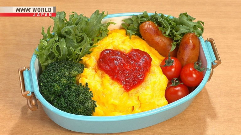 Quick Omurice Bento & 10-minute Hamburg Bento