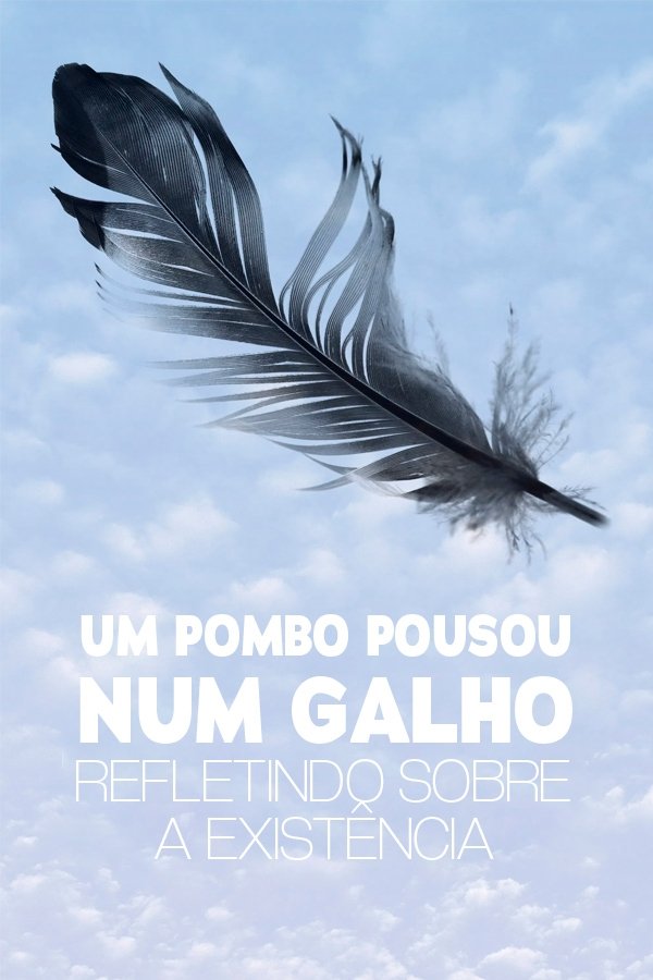 Poster de Um Pombo Pousou num Galho Refletindo sobre a Existência