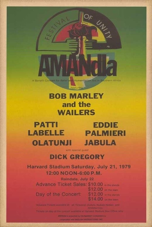 Poster de Bob Marley & The Wailers - Live At Harvard Stadium, Boston, 1979