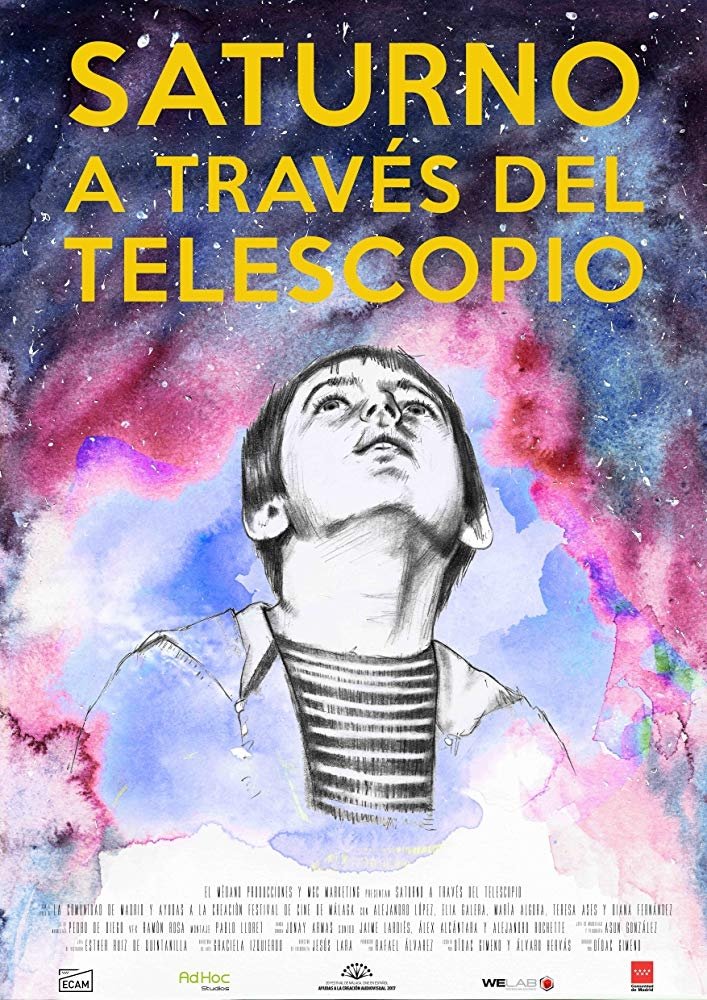 Poster de Saturno a través del telescopio