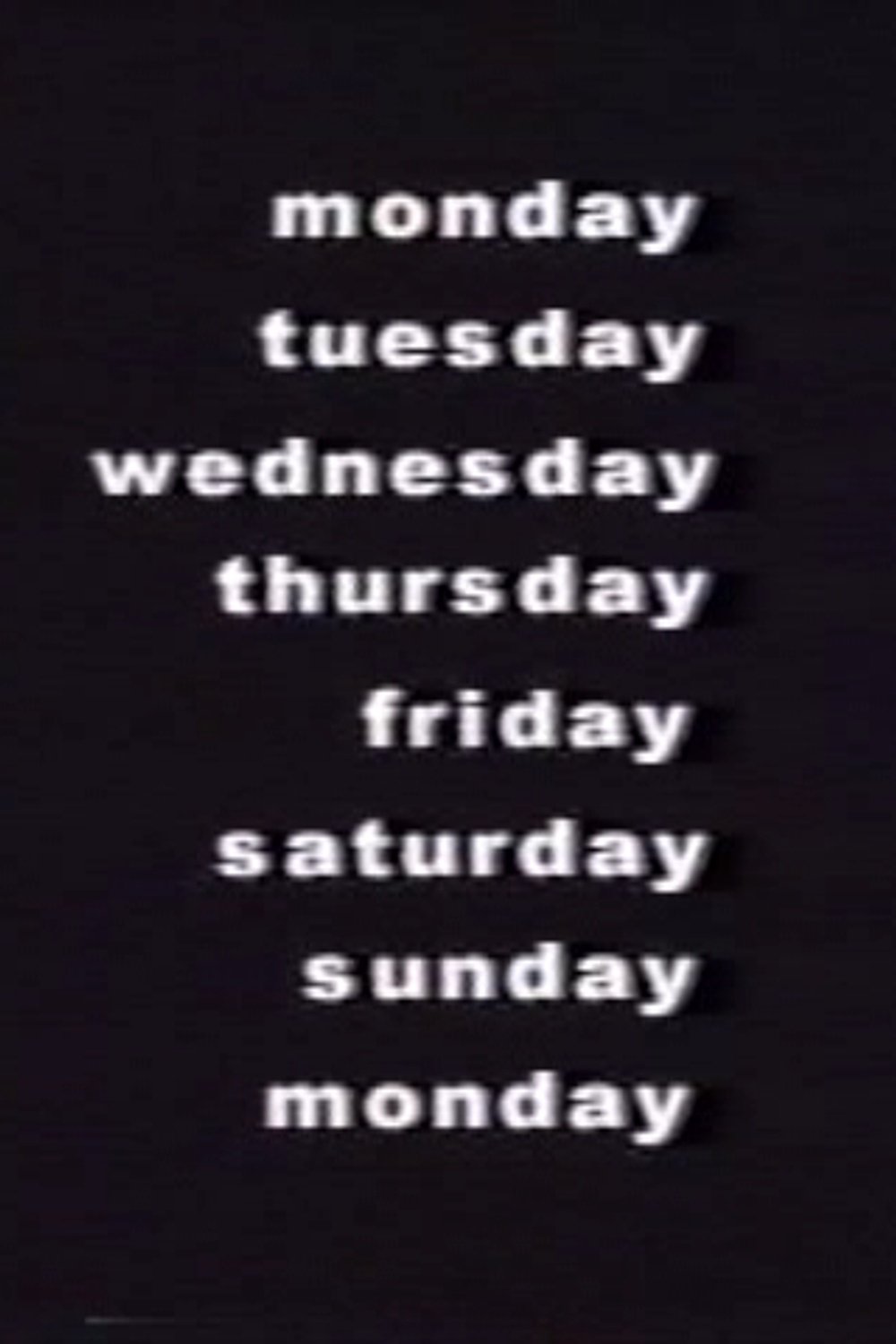 Poster de monday tuesday wednesday thursday friday saturday sunday monday