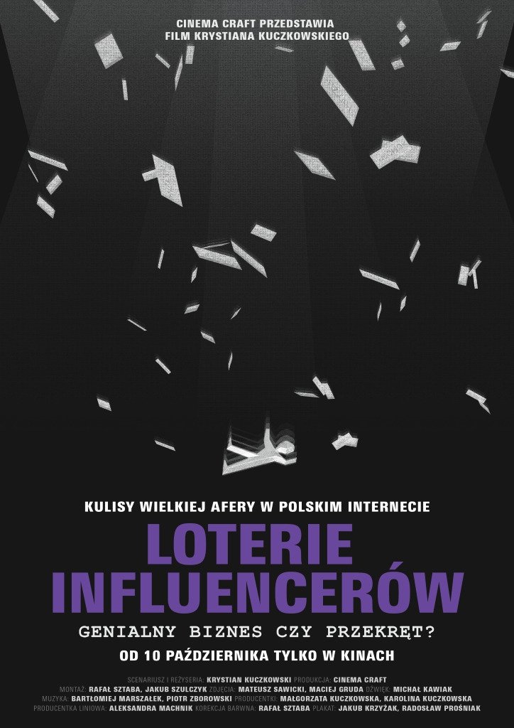 Poster de Loterie influencerów. Genialny biznes czy przekręt?