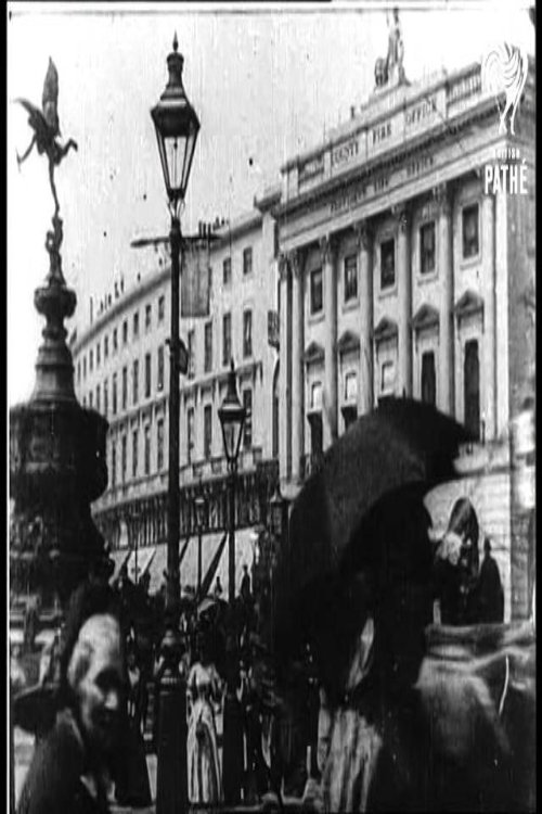 Poster de Leisurely Pedestrians, Open Topped Buses and Hansom Cabs with Trotting Horses