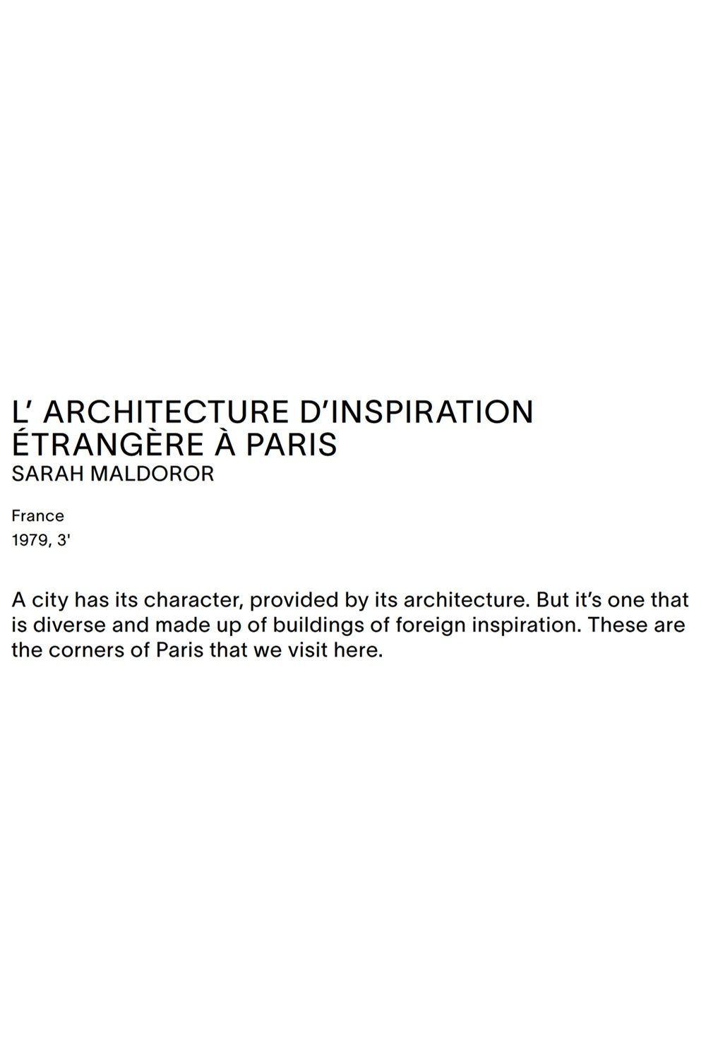 Foreign-Inspired Architecture in Paris