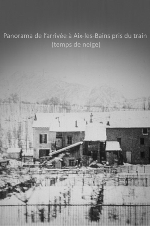 Poster de Panorama de l’arrivée à Aix-les-Bains pris du train (temps de neige)