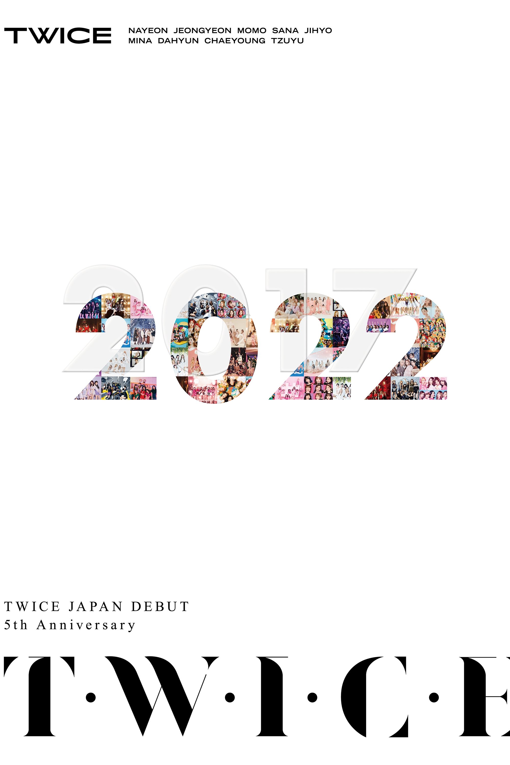 Poster de TWICE JAPAN DEBUT 5th Anniversary "T・W・I・C・E"
