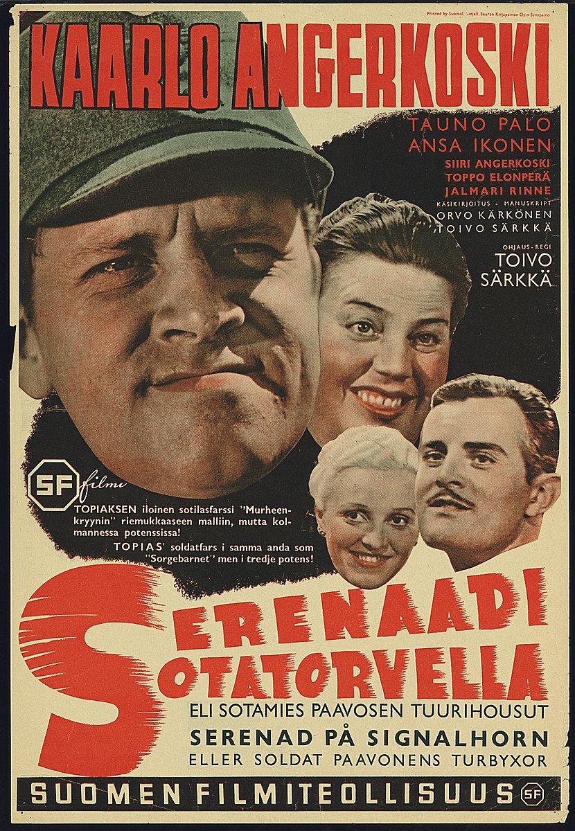 Poster de Serenaadi sotatorvella eli sotamies Paavosen tuurihousut
