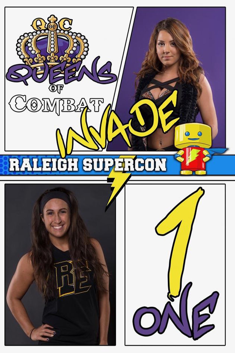 Poster for Queens of Combat Invade Supercon Night 1