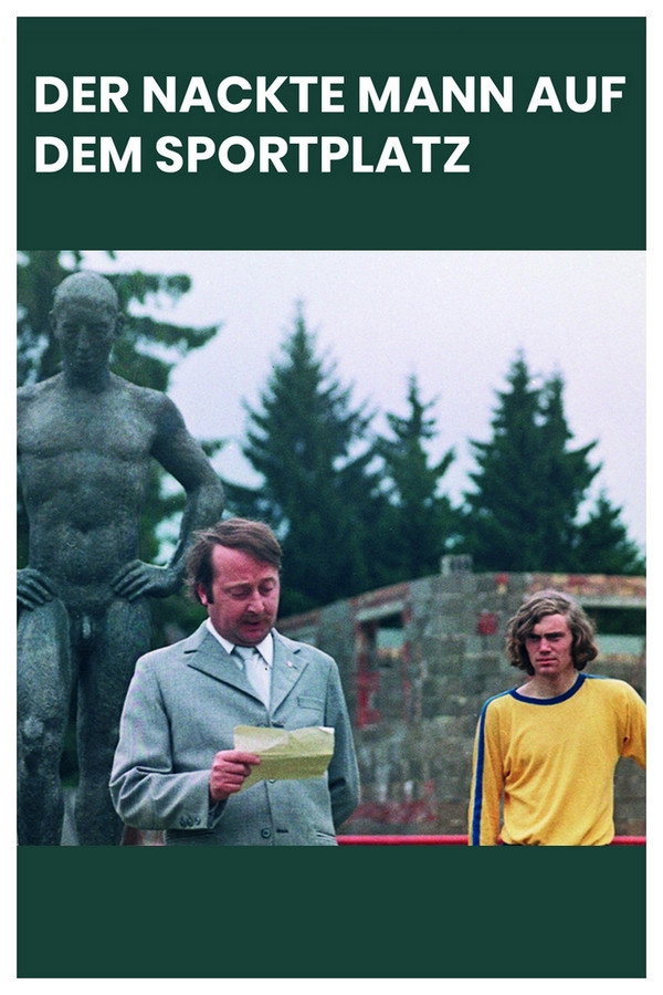 Der nackte Mann auf dem Sportplatz