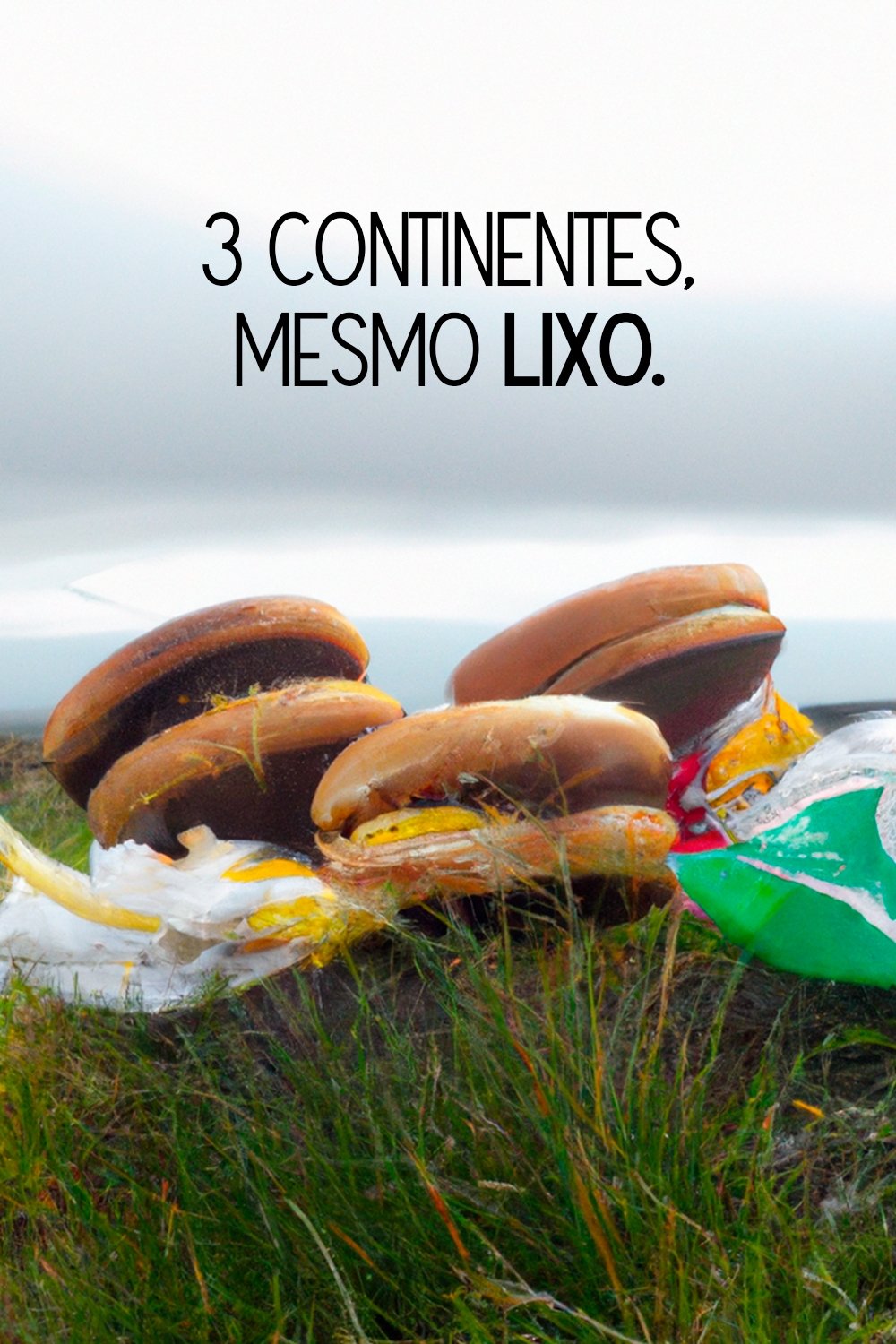 Poster de 3 continentes, mesmo lixo.