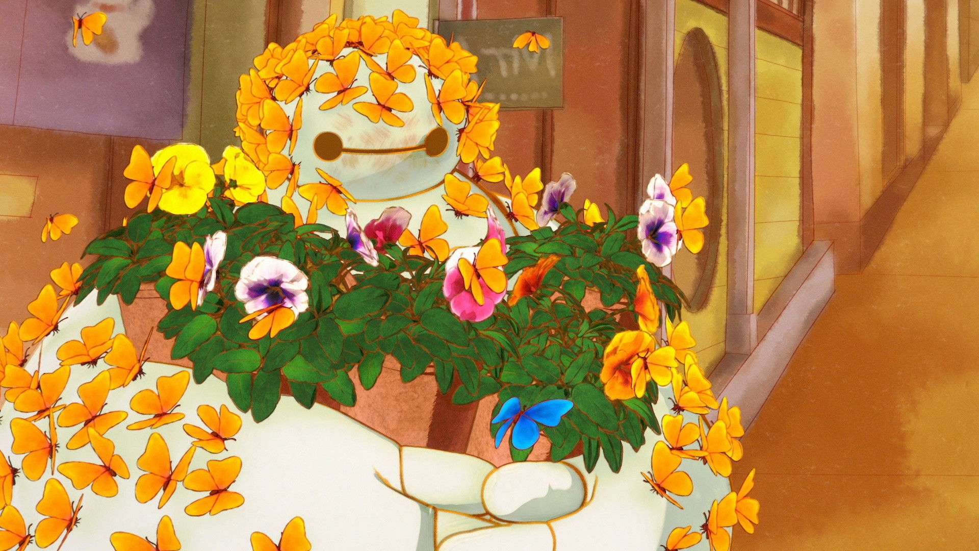 Baymax & Mochi: Flowers and Butterflies
