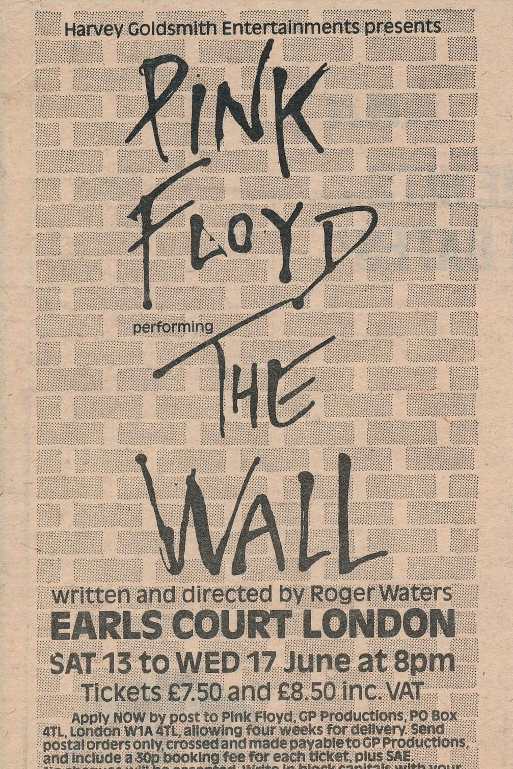 Poster de Pink Floyd - The Wall, Live At The Earl's Court