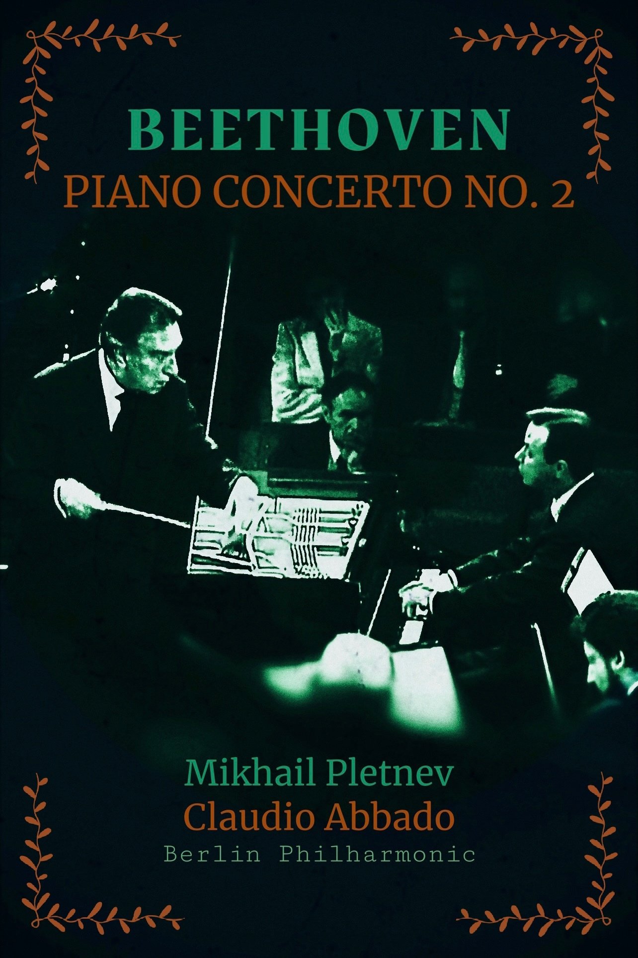 Poster de Beethoven, Piano Concerto No. 2 in B-flat major - Mikhail Pletnev, Claudio Abbado, Berliner Philharmoniker