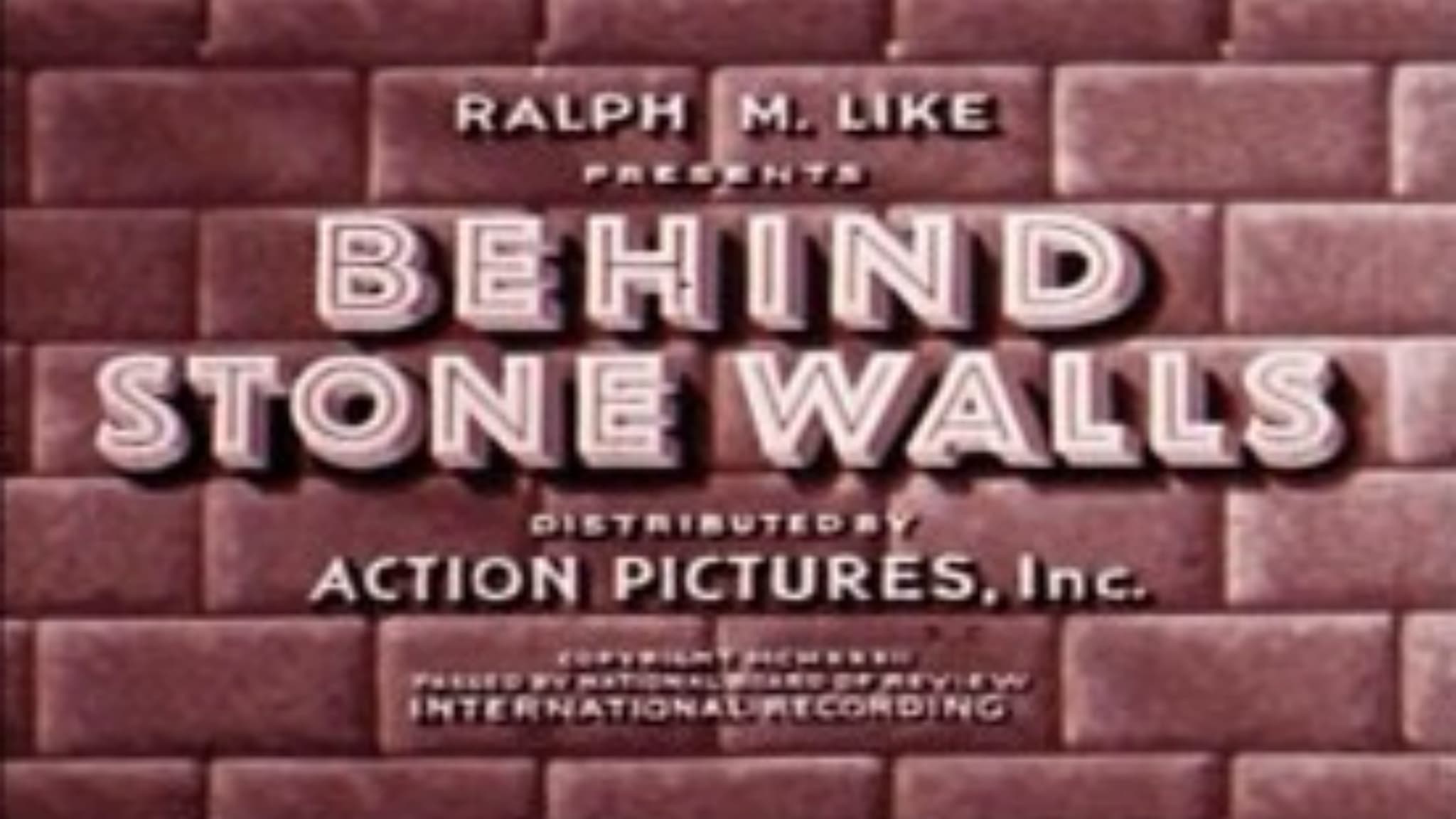 Behind Stone Walls (1932)