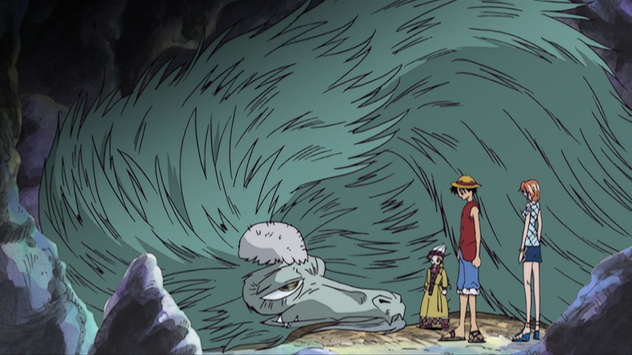 One Piece Season 1 :Episode 55  Miraculous Creature! Apis's Secret and The Legendary Island!