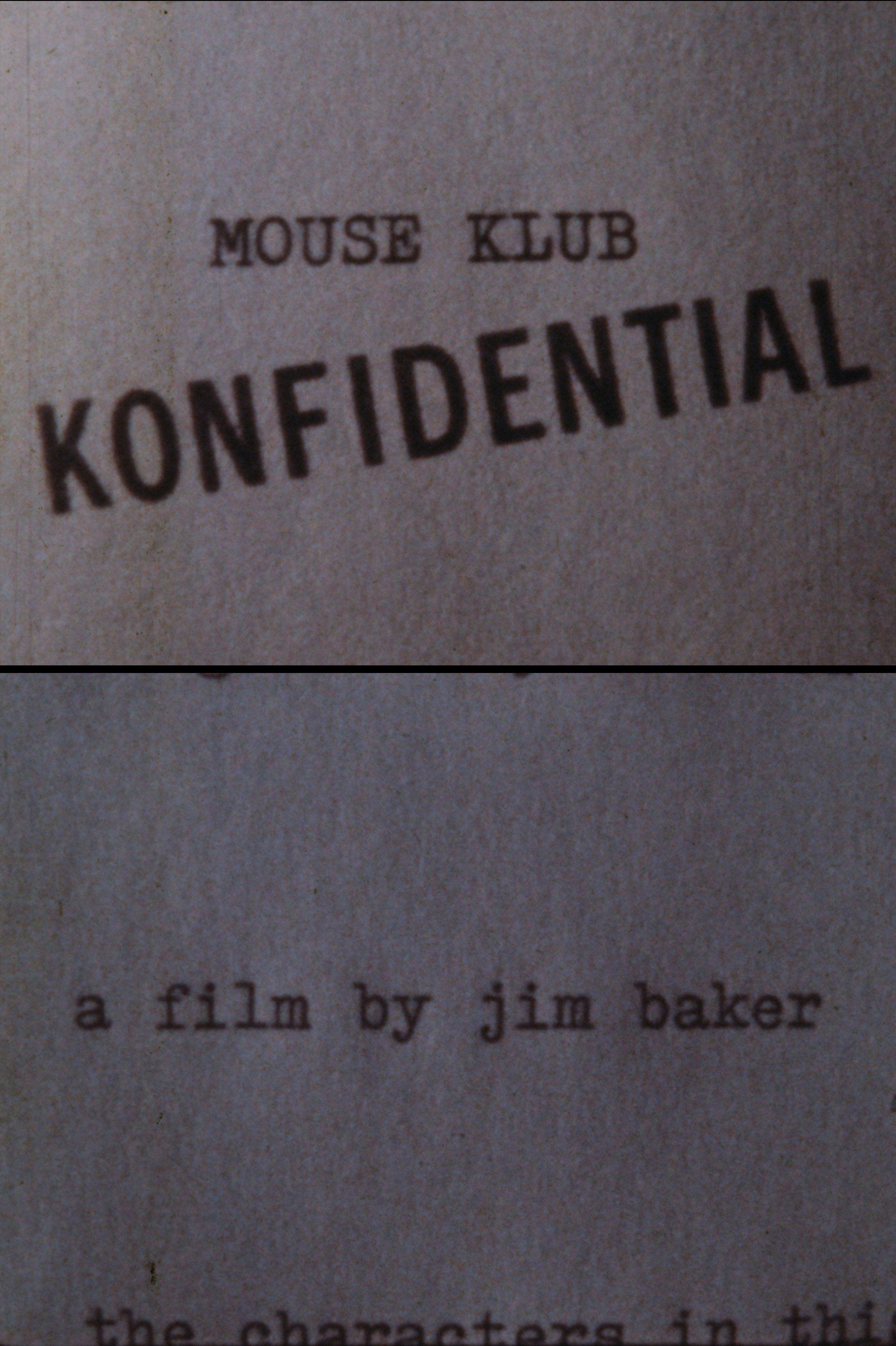 Mouse Klub Konfidential Mouse Klub Konfidential